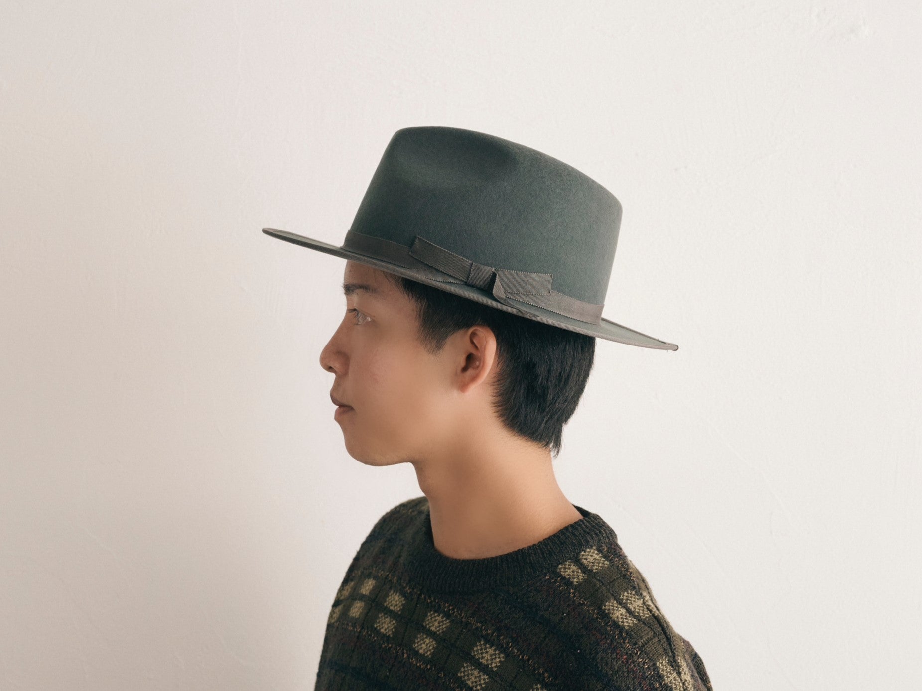 morno　モーノ　ウールコットン　ソフト中折れハット　Color　ブラック mornoモーノウールコットンソフト中折れハットColorブラック